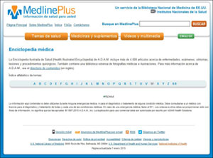 Screen capture of La Enciclopedia Ilustrada de Salud