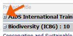 Example of clicking on plus or minus box next to program name to expand list of grant awards