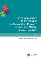 Publication cover for Seven approaches to investing in implementation research in low- and middle- income countries