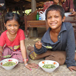 Children Eating Enriched Porridge