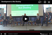 Screen capture of webcast of Global Burden of Disease event Development is Not Destiny