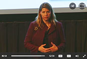 Screen capture of recorded webcast of Dr Erica Ollmann Saphire speaking