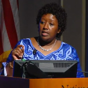 Dr. Agnes Binagwaho speaking at the Barmes Global Health Lecture.