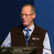 Paul Farmer presenting at the Barmes Global Health Lecture.