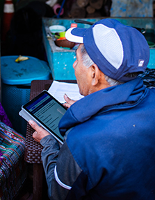 Guatemalan community health worker uses an app developed by Dr. Sean Duffy and his colleagues courtesy of Sean Duffy
