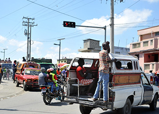 The crowded streets of Phnom Penh, Cambodia. Poorly maintained vehicles, coupled with crowded roads and hazardous driving conditions cause a high incidence of traffic accidents throughout the country.