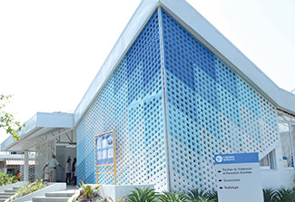 The GHESKIO Centers building in Port-au-Prince, Haiti.