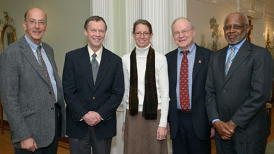 Dr Roger I Glass with advisory board members Drs William Tierney, Rebecca Richards-Kortum, King Holmes, George Hill