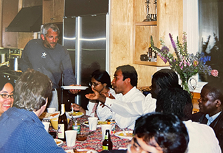 Dr. Arthur Reingold entertains trainees in his home