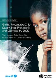 Cover of the report Ending preventable child deaths from pneumonia and diarrhoea by 2025