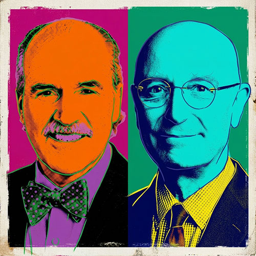 Photo courtesy of Adobe Firefly of Peter Kilmarx & Steven Schiff (styled by AI as a Warhol silkscreen)
