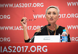 Dr. Linda-Gail Bekker speaking at IAS 2017 conference