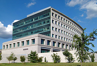 Photo of the Natcher Conference Center on the main NIH campus.