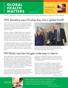 Cover of January February 2015 issue of Global Health Matters