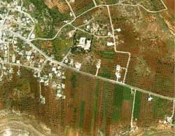 Areial photo showing red soils of Jordan
