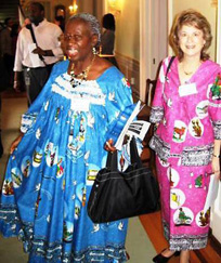 Photo: Dr. Diane Wallace Taylor and Dr. Rose Leke walk together