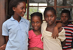 Group of children at school in Zambia.