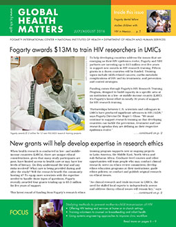 Cover of July August 2016 issue of Global Health Matters