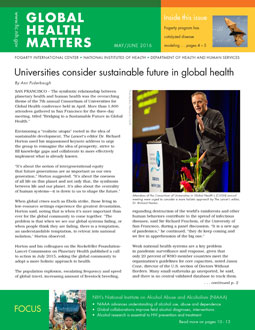 Cover of May June 2016 issue of Global Health Matters
