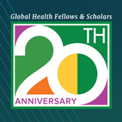 Logo  for 20th Anniversary for Global Health Fellows & Scholars